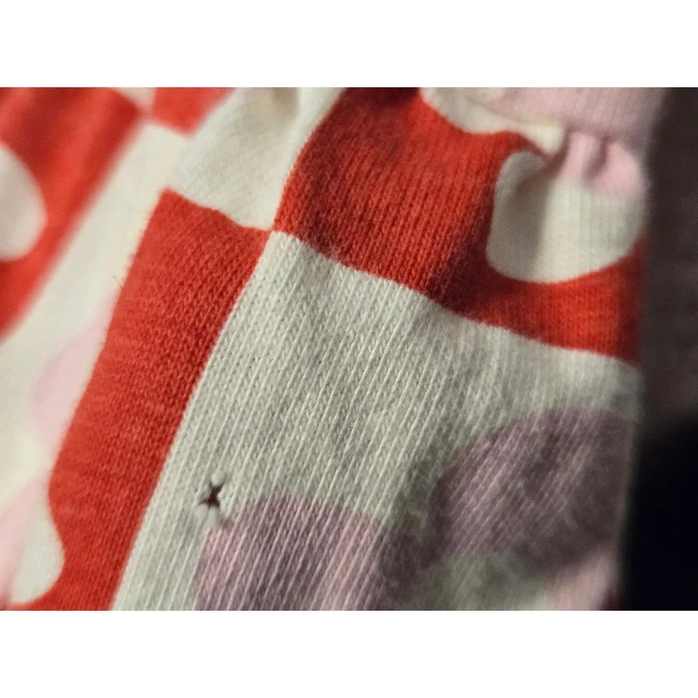 Hanna Andersson Girls Red Pink‎ Checkered Floral Tiered Long Sleeve Dress Size 8